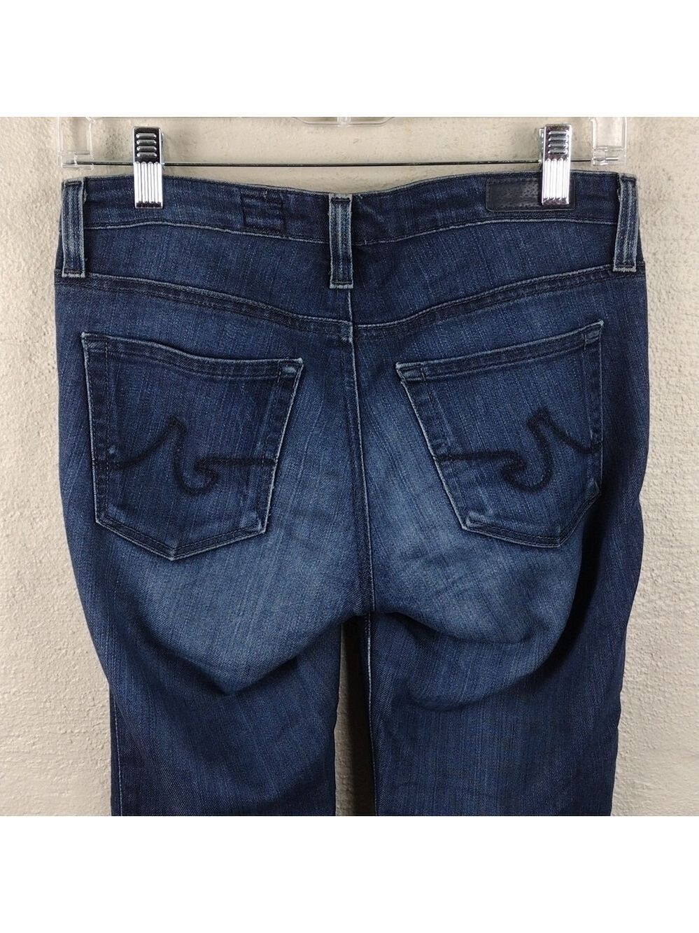 𝅺AG Adriano Goldschmied The Stilt Blue Dark Wash Cigarette Leg Ankle Jean - Picture 9 of 11